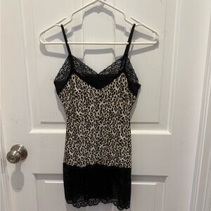 NWT Leopard Print Lace and silk camisole